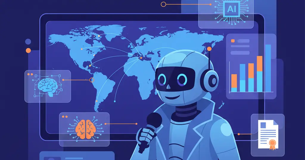 Flat design minimalist illustration in a modern journalistic style.