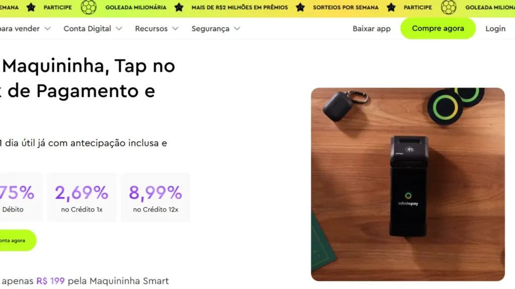 Maquininha InfinitePay para MEI com antecipação de vendas e recebimento rápido em 2026